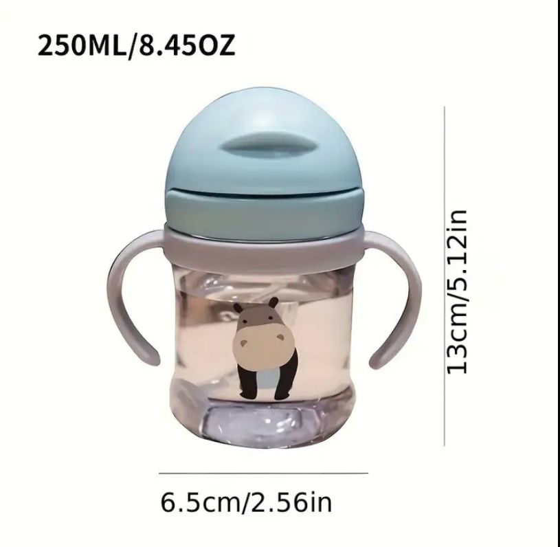 Creative Cute Water Cup, Straw Cup With Scale, Suitable For Outdoor Sports