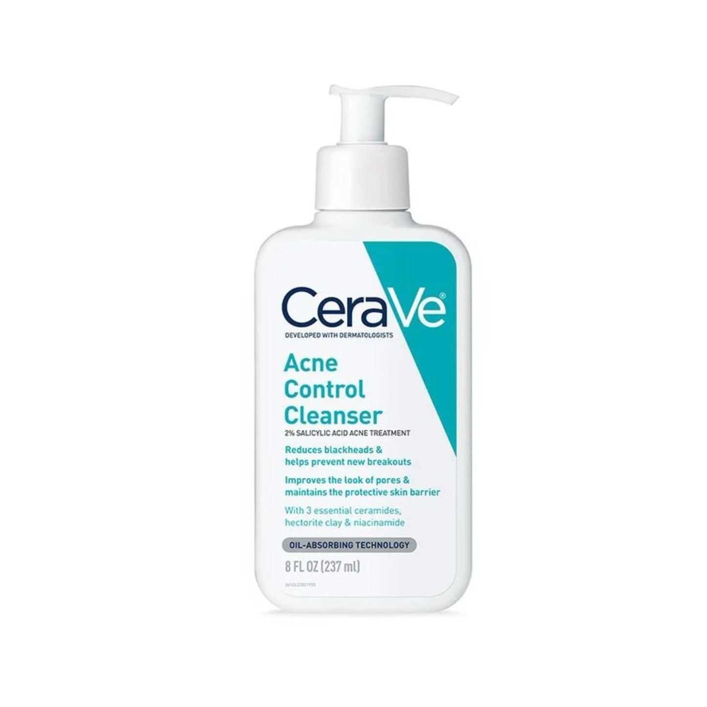 CeraVe Face Wash Acne Treatment  2% Acid Cleanser with Purifying Clay for Oily Skin 237ml